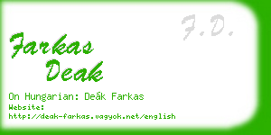 farkas deak business card